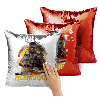 Conor McGregor Notorious, Μαξιλάρι καναπέ Μαγικό Κόκκινο με πούλιες 40x40cm περιέχεται το γέμισμα