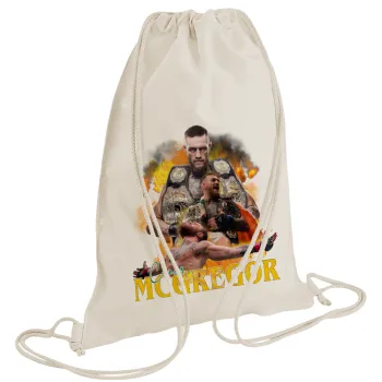 Conor McGregor Notorious, Τσάντα πλάτης πουγκί GYMBAG natural (28x40cm)