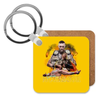 Conor McGregor Notorious, Μπρελόκ Ξύλινο τετράγωνο MDF