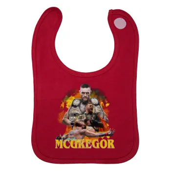 Conor McGregor Notorious, Σαλιάρα με Σκρατς Κόκκινη 100% Organic Cotton (0-18 months)
