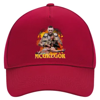 Conor McGregor Notorious, Καπέλο Ενηλίκων Ultimate ΚΟΚΚΙΝΟ, (100% ΒΑΜΒΑΚΕΡΟ DRILL, ΕΝΗΛΙΚΩΝ, UNISEX, ONE SIZE)