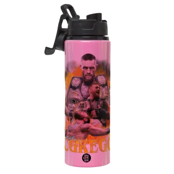 Conor McGregor Notorious, Metallic water bottle with safety lid, 850ml aluminum