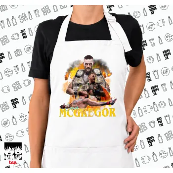 Conor McGregor Notorious, Ποδιά μακριά Σεφ ολόσωμη με τσέπες white (ΕΝΗΛΙΚΩΝ)