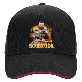Conor McGregor Notorious, DRILL Adult Ultimate Hat BLACK/RED, (100% COTTON, ADULT, UNISEX, ONE SIZE)