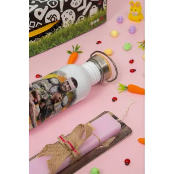 Conor McGregor Notorious, Πασχαλινή Λαμπάδα με παγούρι μεταλλικό (620ml, stainless steel) & κερί αρωματικό πλακέ (30cm) (ΡΟΖ)