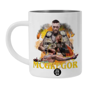 Conor McGregor Notorious, BIG Mug Stainless steel double wall (450ml, White)