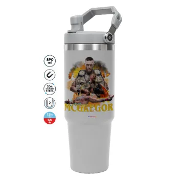 Conor McGregor Notorious, ΓΚΡΙ χρώματος Θερμός Ανοξείδωτο 890ml (30oz) με χερούλι