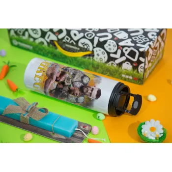 Conor McGregor Notorious, Easter candle,Travel Tumbler 2 Lids, with metal straw & cleaning brush & aromatic flat candle (30cm) (BLUE)