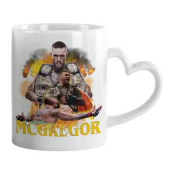 Conor McGregor Notorious, Mug heart handle, ceramic, 330ml