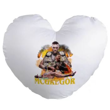 Conor McGregor Notorious, Μαξιλάρι καναπέ καρδιά 40x40cm περιέχεται το  γέμισμα