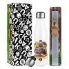 Easter candle, metallic white thermos bottle (500ml) & aromatic flat candle (30cm) (GRAY)
