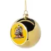Golden Christmas tree ball ornament 8cm