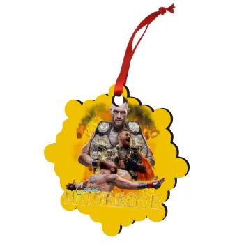 Conor McGregor Notorious, Christmas ornament snowflake wooden 7.5cm