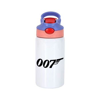 James Bond 007, Children's hot water bottle, stainless steel, with safety straw, pink/purple (350ml)