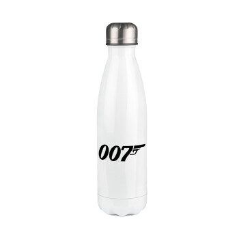 James Bond 007, Μεταλλικό παγούρι θερμός Λευκό (Stainless steel), διπλού τοιχώματος, 500ml