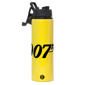 James Bond 007, Metallic water bottle with safety lid, 850ml aluminum