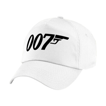 James Bond 007, Καπέλο παιδικό Baseball, 100% Βαμβακερό Twill, Λευκό (ΒΑΜΒΑΚΕΡΟ, ΠΑΙΔΙΚΟ, UNISEX, ONE SIZE)