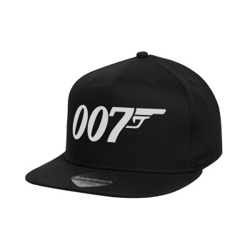 James Bond 007, Καπέλο παιδικό Snapback, 100% Βαμβακερό, Μαύρο