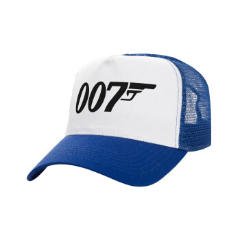 James Bond 007, Καπέλο Ενηλίκων Structured Trucker, με Δίχτυ, ΛΕΥΚΟ/ΜΠΛΕ (100% ΒΑΜΒΑΚΕΡΟ, ΕΝΗΛΙΚΩΝ, UNISEX, ONE SIZE)