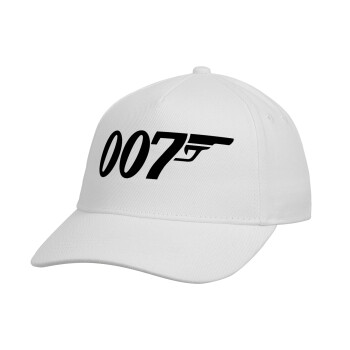 James Bond 007, Καπέλο παιδικό Baseball, Drill, Λευκό (100% ΒΑΜΒΑΚΕΡΟ, ΠΑΙΔΙΚΟ, UNISEX, ONE SIZE)