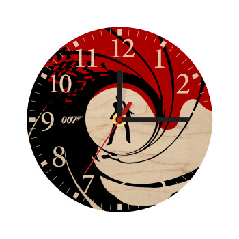 James Bond 007, Ρολόι τοίχου ξύλινο plywood (20cm)