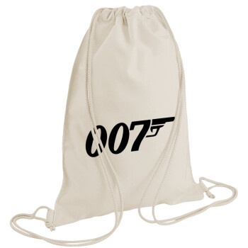 James Bond 007, Τσάντα πλάτης πουγκί GYMBAG natural (28x40cm)