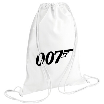James Bond 007, Τσάντα πλάτης πουγκί GYMBAG λευκή (28x40cm)