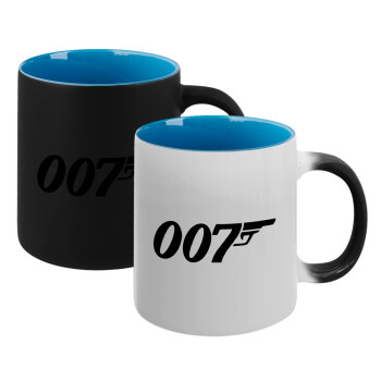 James Bond 007, Κούπα Μαγική εσωτερικό μπλε, κεραμική 330ml που αλλάζει χρώμα με το ζεστό ρόφημα