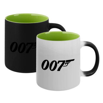 James Bond 007, Κούπα Μαγική εσωτερικό πράσινο, κεραμική 330ml που αλλάζει χρώμα με το ζεστό ρόφημα (1 τεμάχιο)