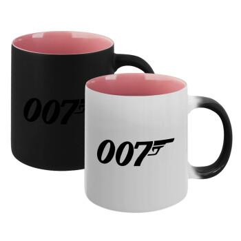 James Bond 007, Κούπα Μαγική εσωτερικό ΡΟΖ, κεραμική 330ml που αλλάζει χρώμα με το ζεστό ρόφημα (1 τεμάχιο)