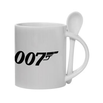 James Bond 007, Ceramic coffee mug with Spoon, 330ml (1pcs)