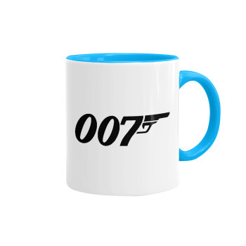 James Bond 007, Mug colored light blue, ceramic, 330ml