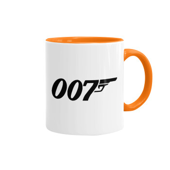 James Bond 007, Mug colored orange, ceramic, 330ml