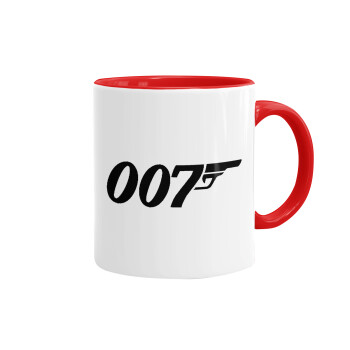 James Bond 007, Κούπα χρωματιστή κόκκινη, κεραμική, 330ml