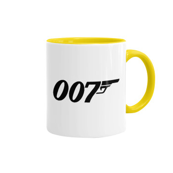 James Bond 007, Κούπα χρωματιστή κίτρινη, κεραμική, 330ml