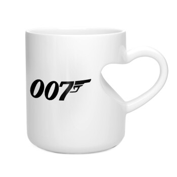 James Bond 007, Κούπα καρδιά λευκή, κεραμική, 330ml