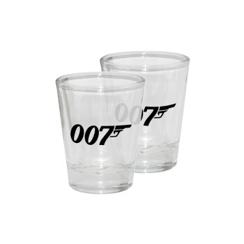 James Bond 007, Σφηνοπότηρα γυάλινα 45ml διάφανα (2 τεμάχια)