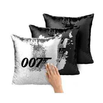 James Bond 007, Μαξιλάρι καναπέ Μαγικό Μαύρο με πούλιες 40x40cm περιέχεται το γέμισμα