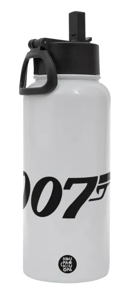 James Bond 007 — Metal mug thermo White with Straw and Spout Lid (Stainless steel), double wall, 950ml