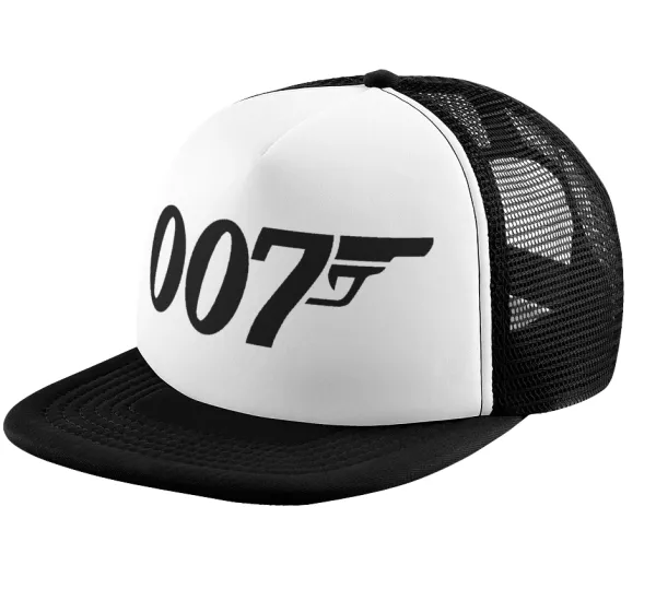James Bond 007 — Καπέλο παιδικό Soft Trucker με Δίχτυ ΜΑΥΡΟ/ΛΕΥΚΟ (POLYESTER, ΠΑΙΔΙΚΟ, ONE SIZE)