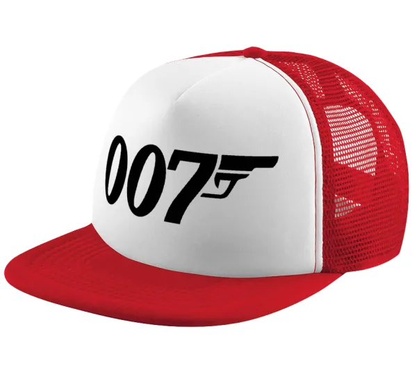 James Bond 007 — Καπέλο παιδικό Soft Trucker με Δίχτυ ΚΟΚΚΙΝΟ/ΛΕΥΚΟ (POLYESTER, ΠΑΙΔΙΚΟ, ONE SIZE)