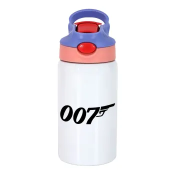 James Bond 007, Παιδικό παγούρι θερμό, ανοξείδωτο, με καλαμάκι ασφαλείας, ροζ/μωβ (350ml)