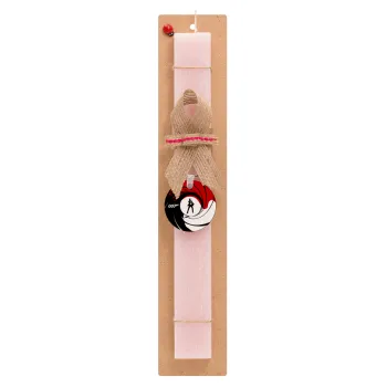 James Bond 007, Πασχαλινή Λαμπάδα με ξύλινο μπρελόκ & κερί αρωματικό πλακέ (30cm) (ΡΟΖ)