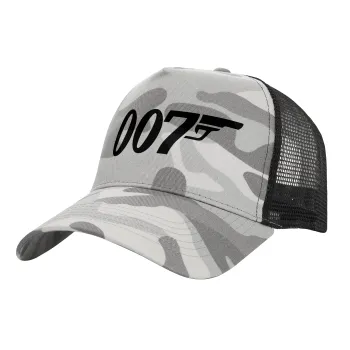 James Bond 007, Καπέλο Ενηλίκων Structured Trucker, με Δίχτυ, (παραλλαγή) Army Camo (100% ΒΑΜΒΑΚΕΡΟ, ΕΝΗΛΙΚΩΝ, UNISEX, ONE SIZE)