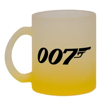 James Bond 007, Κούπα γυάλινη δίχρωμη με βάση το κίτρινο ματ, 330ml