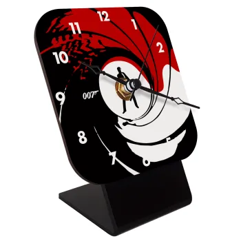 James Bond 007, Επιτραπέζιο ρολόι ξύλινο με δείκτες (10cm)