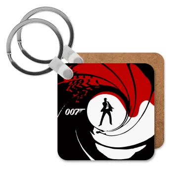 James Bond 007, Μπρελόκ Ξύλινο τετράγωνο MDF