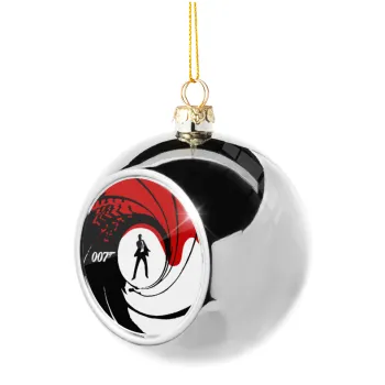 James Bond 007, Silver 8cm Christmas tree ball ornament