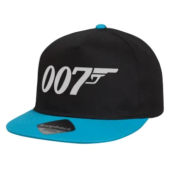 James Bond 007, Καπέλο παιδικό Flat Snapback, Μαύρο/Μπλε (100% ΒΑΜΒΑΚΕΡΟ, ΠΑΙΔΙΚΟ, UNISEX, ONE SIZE)