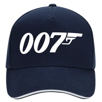 James Bond 007, DRILL Adult Ultimate Hat BLUE/WHITE, (100% COTTON, ADULT, UNISEX, ONE SIZE)